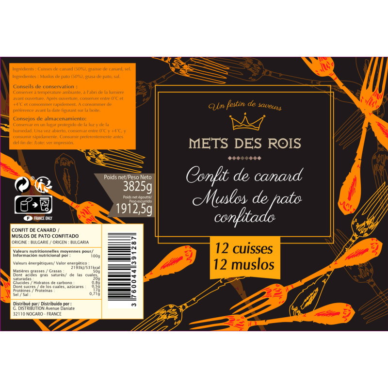 MUSLOS DE PATO AL CONFIT LATA 3/12 piezas